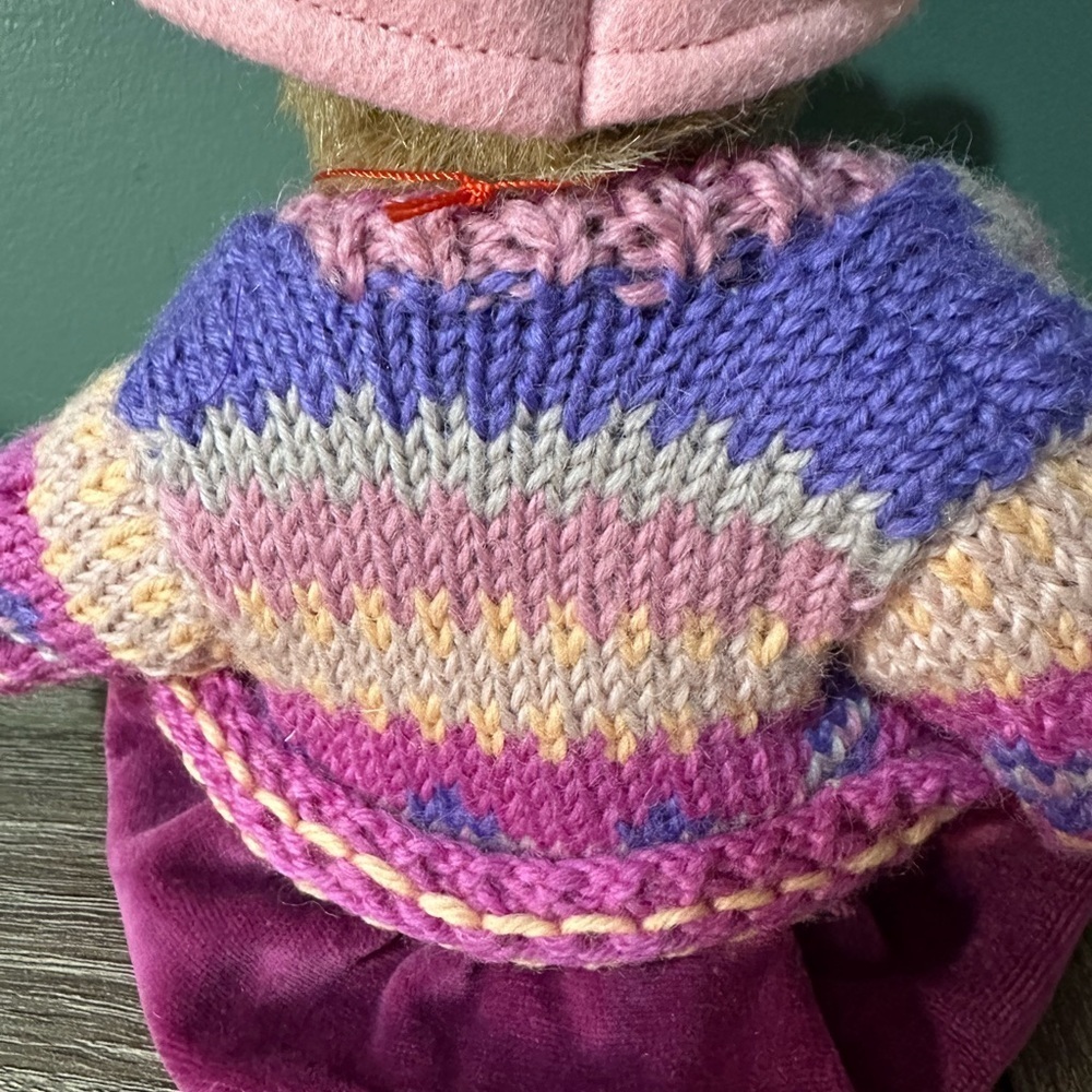 Boyds Collection “Bailey & Friends” Bear with Pink and Purple Sweater with Tag - Picture 6 of 6